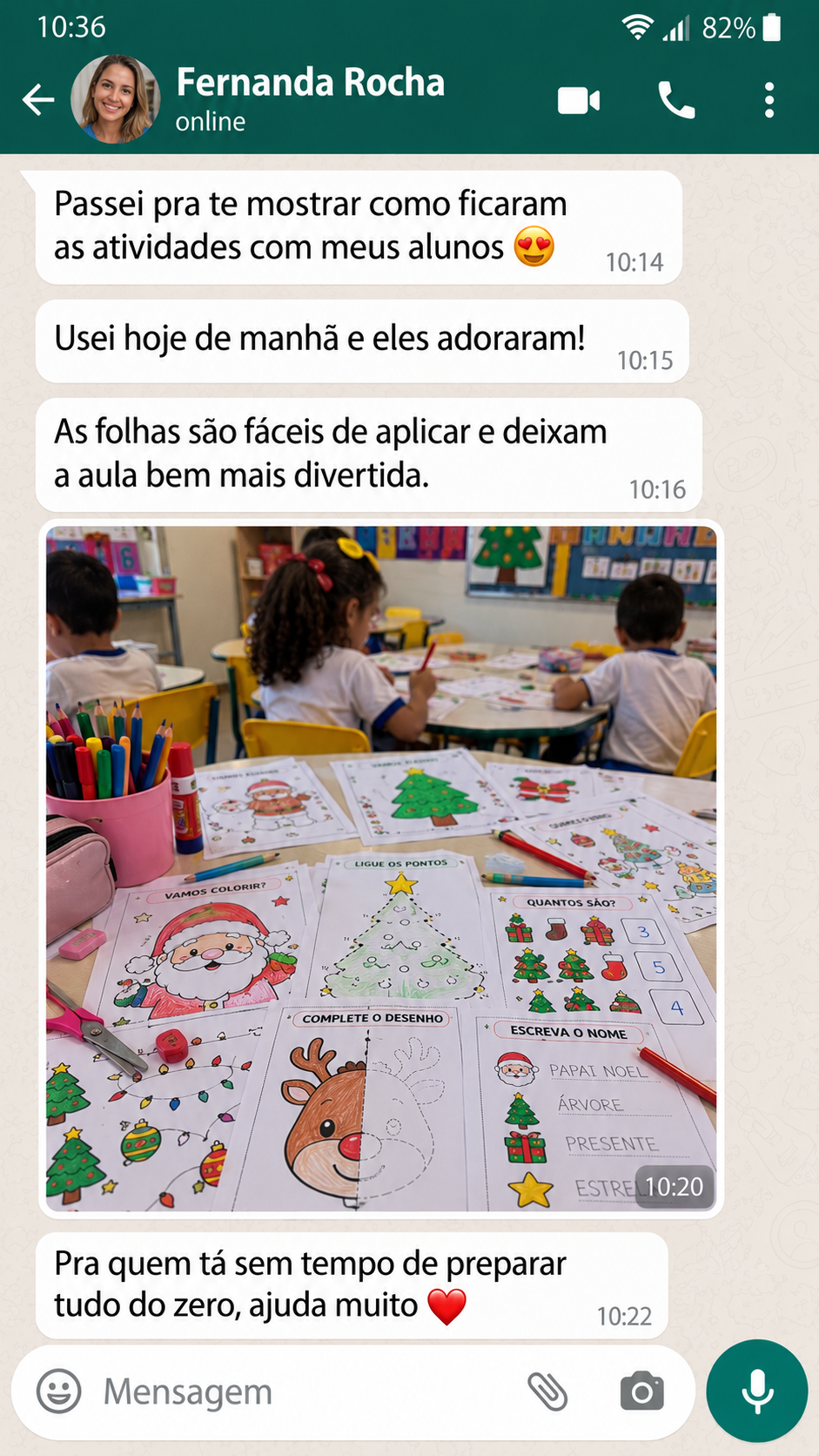 Depoimento de professora sobre as atividades de Natal 3
