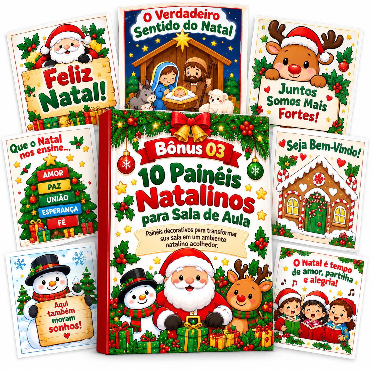 Capa do bônus: 10 Painéis Natalinos para Sala de Aula