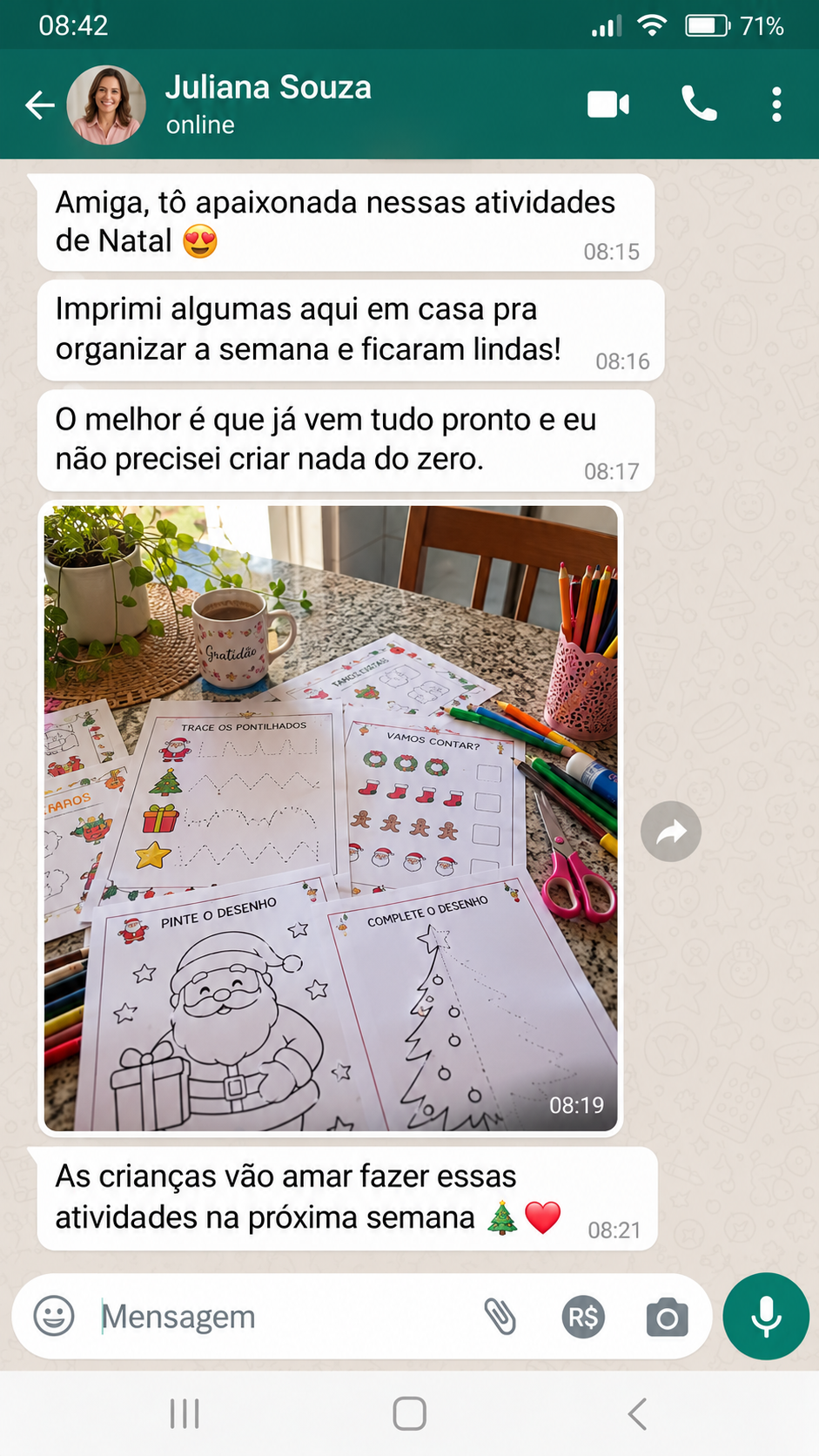 Depoimento de professora sobre as atividades de Natal 4